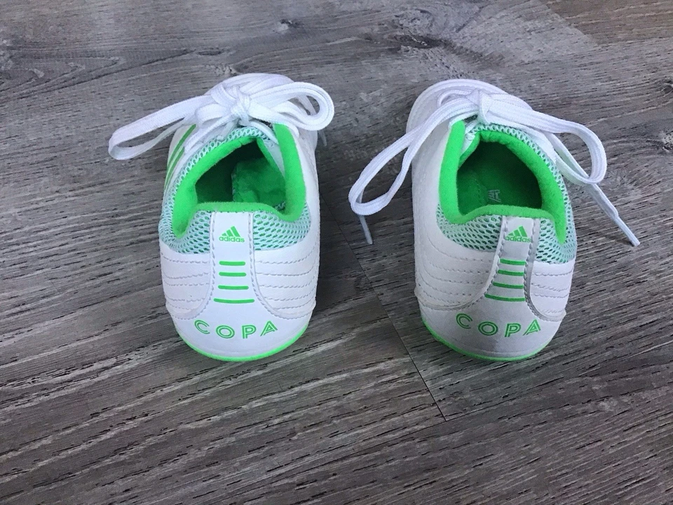 adidas Unisex Kids 11K Copa 19.3 FG D98081 White/Green Leather Soccer Cleats - Image 3 of 4