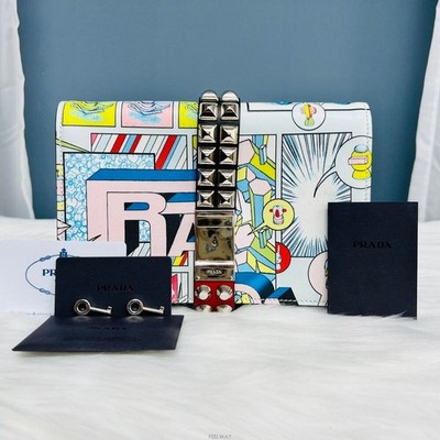 Prada 2VF015 Clutch Tasche mit bedruckten Nieten 138854494 [U]