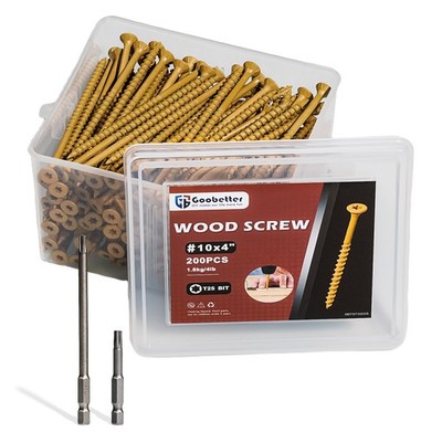 Wood Screws Deck Screws 4 Inch, 200 Pcs Torx Screws Construction Fence Screws,