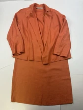 VTG Saks Fifth Avenue Real Clothes Set Blazer & Dress Women’s Petite 100% Linen