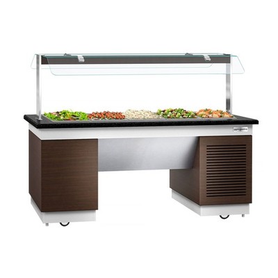 GGM Gastro Buffettheke kalt DUBLIN - 2000mm - mit Kühlwanne & Rollen - für GN