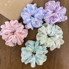 New Classic Colorful Scrunchie Korean Elegant Elastic Hair Bands Sweet Fluffy La