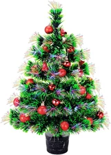 22'' Pre-lit Fiber Optic Desktop Christmas Tree Mini Artificial Tabletop Xmas Tr