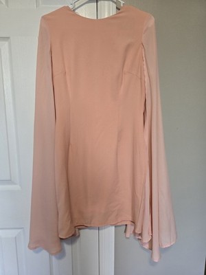 Missguided Dress Whimsical Slit Sleeves NWT Size 6 Blush Pink Fairy Fun Flirty 