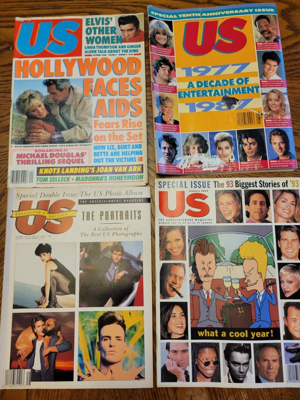 Lot Of 4 Vintage US MAGAZINES,  85- 93, AIDS, PORTAITS, DECADE 1977- 1987