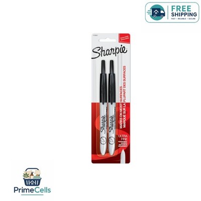 Smooth Grip Ultra Fine Point Black Permanent Markers, 2 Count - Reliable Writing