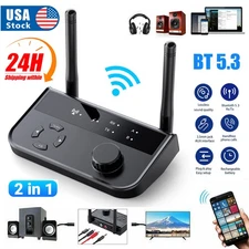 Bluetooth 5.3 Transmitter Receiver Long Range For TV Home Stereo Audio Adapter