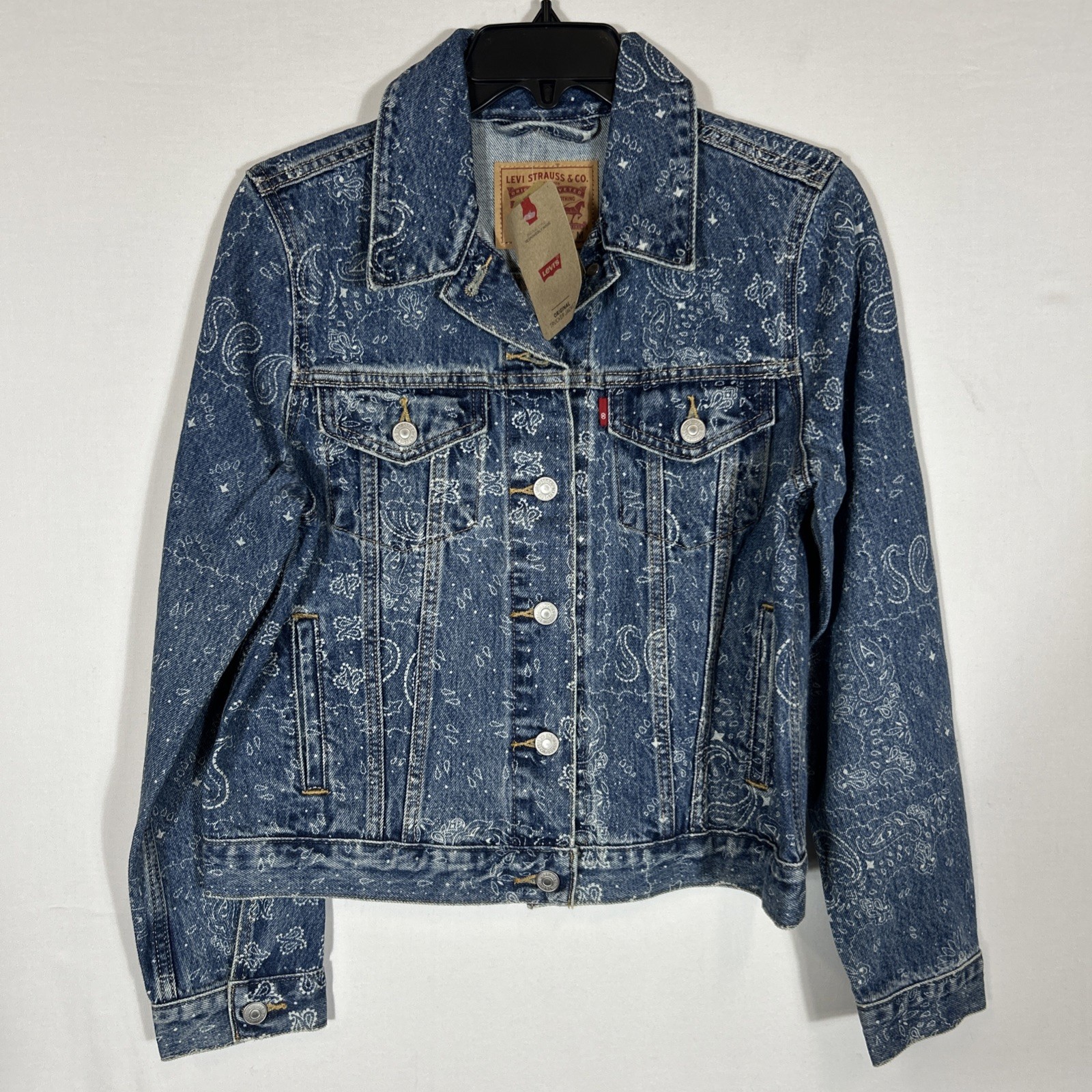 $89 Vintage Levi's Slim Trucker Denim Red Tab Jean  Jacket  