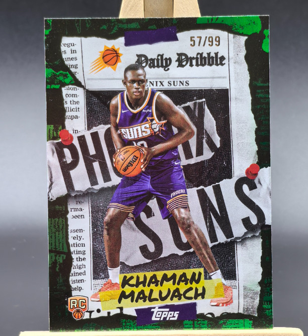 Khaman Maluach 2025-26 Topps Flagship Daily Dribble Green 57/99 RC #DD-40