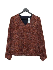 Vero Moda Women's Blouse S Blue 100% Polyester Long Sleeve V-Neck Basic