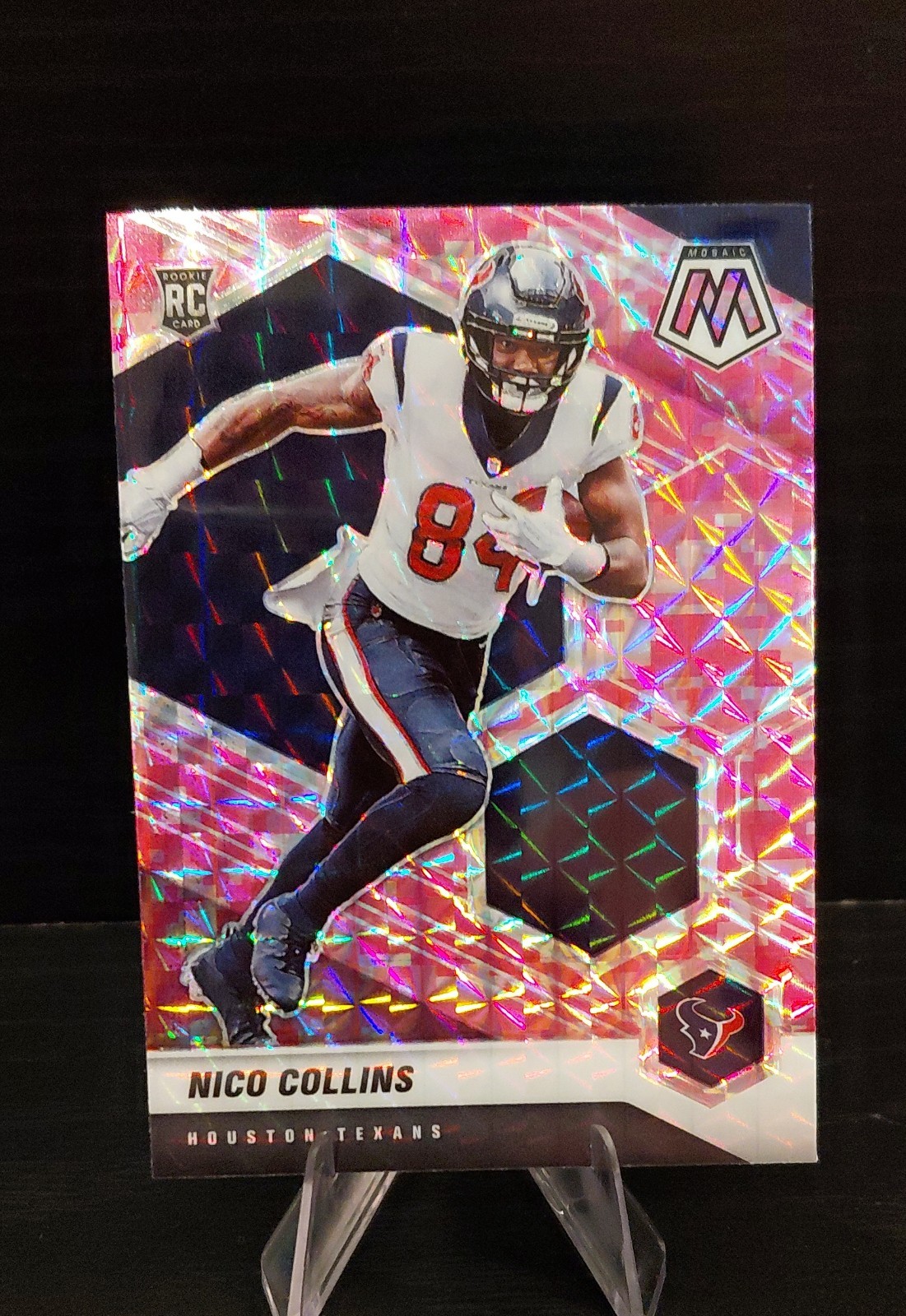 2021 Panini Mosaic - Rookies Nico Collins #330 Camo Pink Mosaic Prizm (RC)