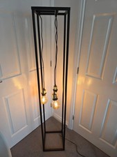 Industrial Metal Floor Lamp Standing Living Room Farmhouse Design – Black