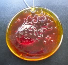 Blenko Glass Suncatcher - Asteroid - Tangerine