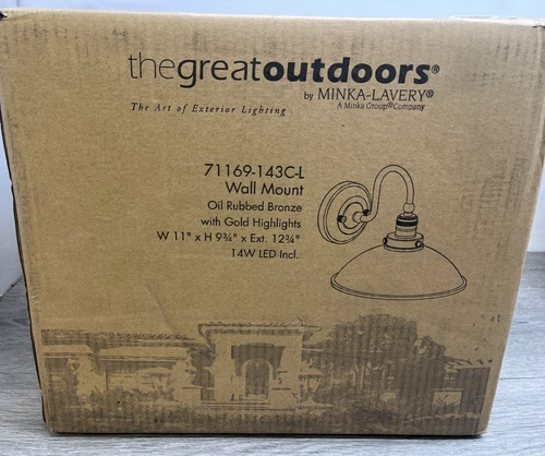 Minka Lavery 71169-143C-L 1-Light Outdoor Wall Oil Rubbed Bronze - Picture 1 of 4