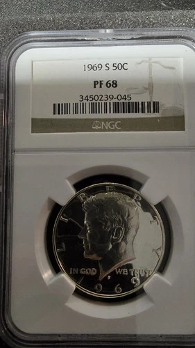 1969 S 50c Kennedy Half Dollar NGC PF68