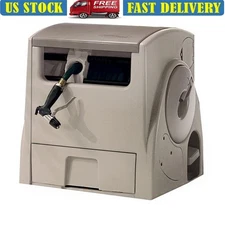 Power Rewind Hose Reel Automatic Hands-Free Storage 100ft Garden Hose Organizer