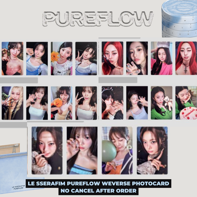 LE SSERAFIM PUREFLOW PHOTOCARD POB WEVERSE MEMBER EVENT 2ND ALBUM
