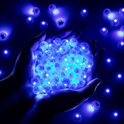 50pcs Blue LED Balloon Light, Round LED Ball Lamp Tiny Led Lighting Decoratio...
