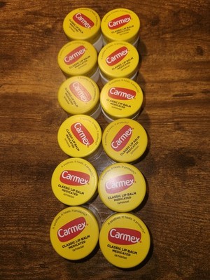 Bulk Lot of 12 Carmex Original Classic Lip Balm Jar, 0.25 oz Each 12 pack