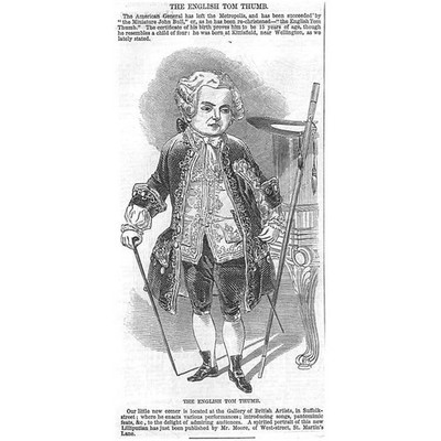 Der englische Tom Daumen - antiker Druck 1846