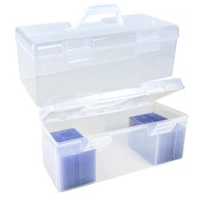 Toploader & Standard Card Storage Box with Handle - Holds 200 Toploader Cards...