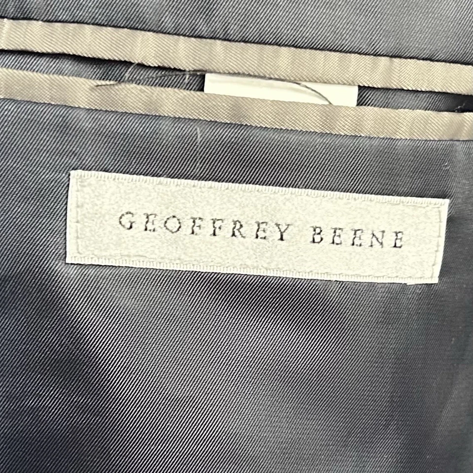 Abrigo Deportivo Geoffrey Beene 52R Azul Marino Dos Botones Forrado Ventilado Mezcla Poli Rayón Foto 3 de 4