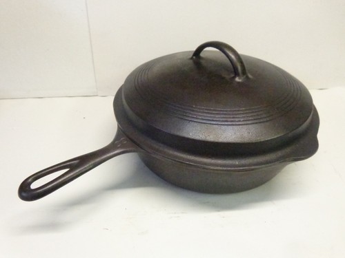 Vintage Wagner Ware Sidney-O Chicken Fryer Deep Skillet With 1081A Lid