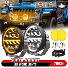 Auxbeam Pair 7inch Led Work Lights Spot Beam Offroad Driving Podsamber Cover