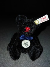 2000 Steiff Club Black Mohair Fully Jointed Teddy Bear NIB