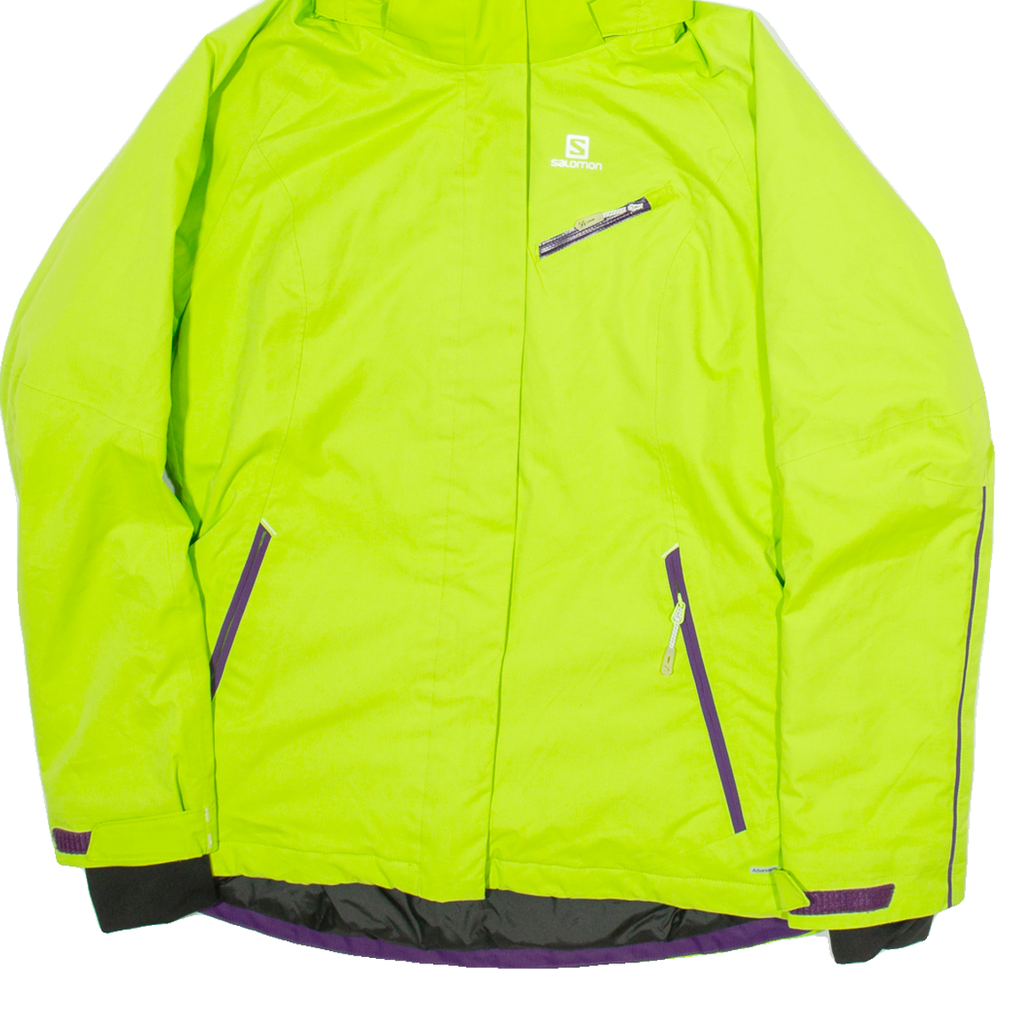 SALOMON Cappotto da sci uomo verde con cappuccio S