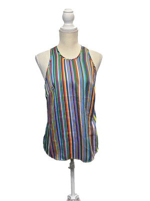 Milly Rainbow Stripe Sleeveless Tank Top Womens 6 Multicolor USA