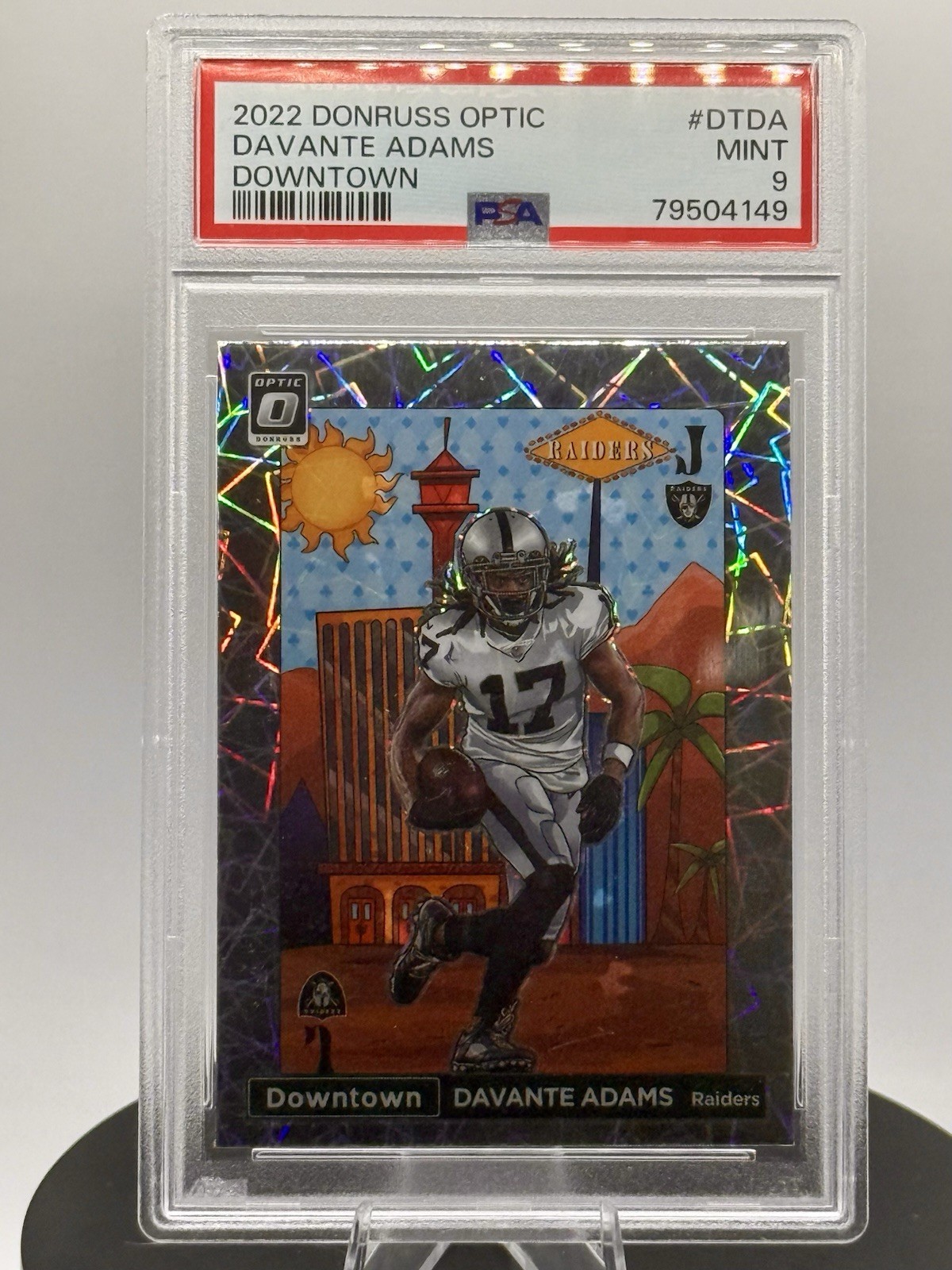 Panini 2022 Donruss Optic Downtown Davante Adams #DT-DA PSA 9 Raiders NFL Card