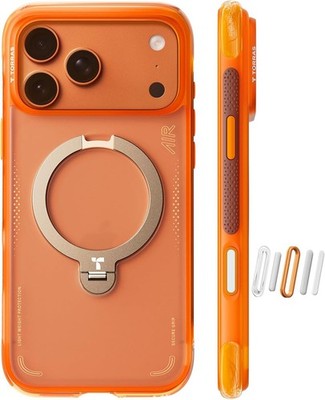TORRAS Ostand Q3 Air for iPhone 17 Pro Case 6.3'' with Stronger Magnetic Orange