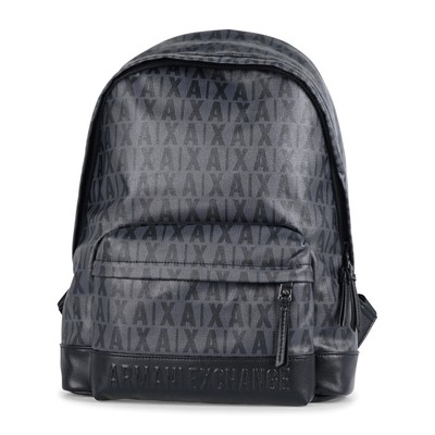 Armani Exchange - Zaino grigio in cotone con stampa logo all over per uomo