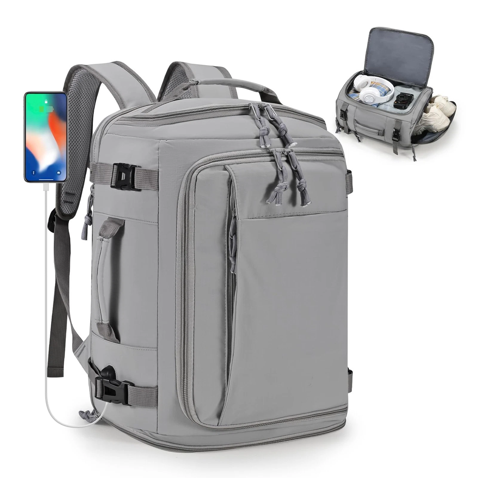 40x30x20cm Travel Bag, Expandable Carry on Travel Backpack 30-35L, 40x30x25cm...