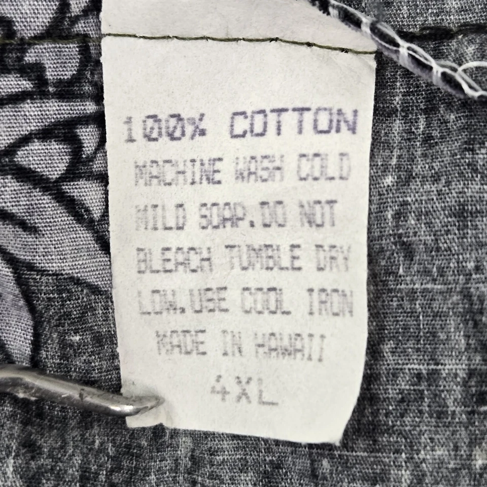 Camisa masculina Royal Hawaiian Creations com botões 4XL preta floral guitarra abacaxi - Imagem 3 de 4