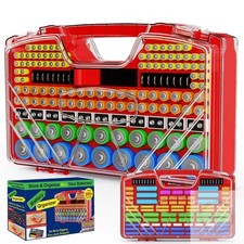 Battery Organizer Storage Holder Box Case with Tester, New Ultra-large 285 