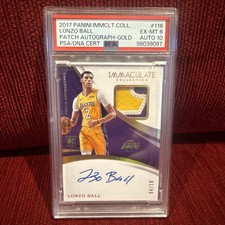 2017 Panini Immaculate Lonzo Ball Rookie Patch GOLD Auto /10!! Lakers - 🏀🏀