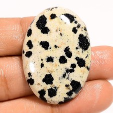 Natural Dalmatian Jasper Loose Gemstone Oval Shape Cabochon 44 Ct 36X25X6 mm