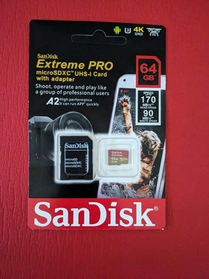 SanDisk Extreme 64GB Micro SD V30 microSDXC Memory Card - SDSQXA2-064G-GN6MA