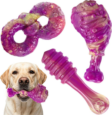 Dog Chew Toys for Aggressive Chewers 3 Pack, Indestructible Dog Toy to Keep T...
