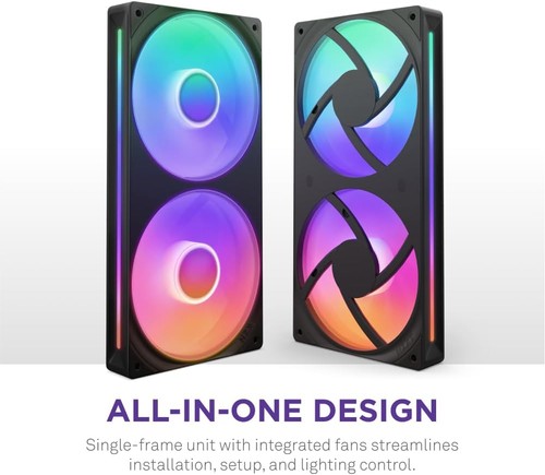 NZXT F240 RGB Core - 240mm Single-Frame Fan Unit with 2 x 120mm RGB Fans - Speed - Afbeelding 9 van 9