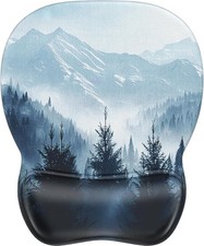 Ergonomic Mouse Pad with Gel Wrist Rest - Non-Slip for Comfortable Use, 9.4x8.1