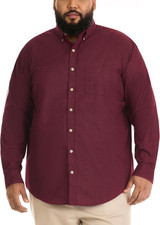 Mens Wrinkle Free Poplin Long Sleeve Shirt