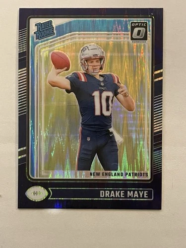 2024 Panini Donruss Optic - Rated Rookie Drake Maye #229 Purple Shock Prizm (RC)