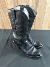 Vintage Durango DB400 Black Cowboy Boots Men’s 9 EE Made In USA 1998 Silver
