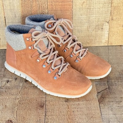 Cole Haan Zero Grand Women's Hiker Boots Size 11 Leather W14073 Waterproof Mocha