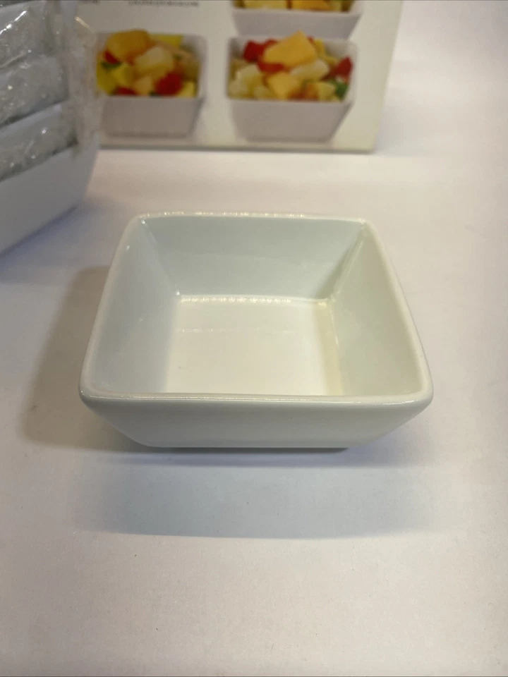 Libbey Just Juego de Degustación de 12 Cuencos Cuadrados de Cerámica 3" x 3" Caja Abierta NUEVO Foto 3 de 4