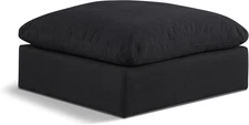 187Black-Ott Comfy Collection Modern | Contemporary Upholstered Ottoman, Rich Bl