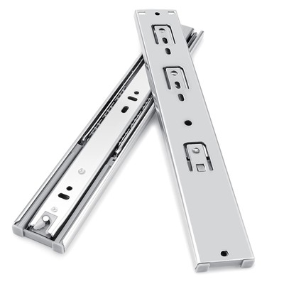 Gobrico 12-Inch 3 Folds Side Mount Soft Close Drawer Slides Full Extension Ba...